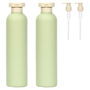6.8oz Travel Bottles for Toiletries 2 Pcs Travel Shampoo and Conditioner Bottles Refillable Plastic Squeeze Bottles with Flip Cap and Pump Dispenser