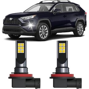 قطعتان من مصابيح الضباب المتوافقة مع مصابيح Toyota Rav4 2019 2020 2021 2022 2023 البديلة، حزمة استبدال مصابيح الضباب البيضاء الرائعة 6500K