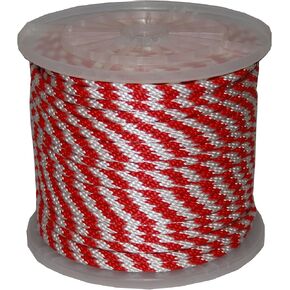 T.W Evans Cordage 98327 3/8-Inch by 300-Feet Solid Braid Propylene Multifilament Derby Rope, Red and White