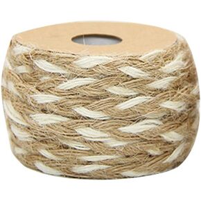 5m Double Color Natural Jute Twine Rope String Cord DIY Craft Burlap Scrapbook Natural Jute Twine White + Beige