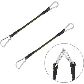 2 Pcs Elastic Bungee Cords with Carabiner Clips Bungee Straps for Tarpaulin Waterproof Heavy Duty Bungee Ropes for Caravan Camping Luggage Traveling Motorcycle Car Trunks Bicycle Securing