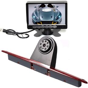 RED WOLF 3rd Brake Light Reversing Backup Camera with 7'' TFT LCD Monitor Kit for 2007-2018 Mercedes Benz Sprinter/Dodge Sprinter/VW Crafter Vans Parking Safety Rear View Camera