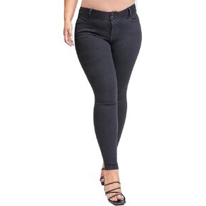 YMI Jeans Women's Plus Size Sustainable Essential Skinny Jeans, W67, 18 Black