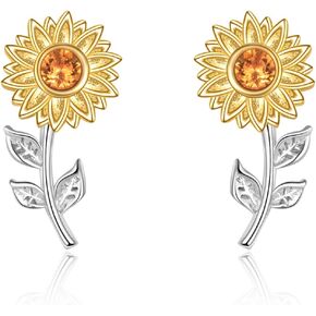 ONEFINITY Sunflower Earrings Sterling Silver Sunflower Stud Earrings for Women