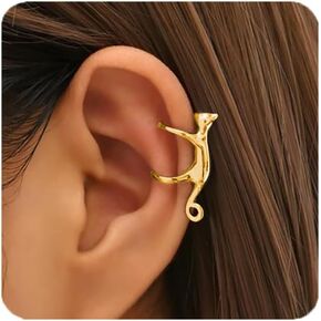 Cat Earring for Women Cute Cat Ear Cuff Climber Crawler Earring Silver Non Pierced Ears Hypoallergenic Earrings for Cat Lover Funny Jewelry for Women