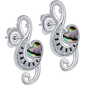 Music Note Earrings 925 Sterling Silver Piano Musical Notes Earrings Music Jewelry Gifts for Women
