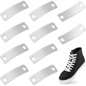 UNICRAFTALE about 10pcs Stainless Steel Shoe Decoration Link Charms Curved Rectangle Customized Nameplate Words Blank Connector Tag Shoelace Decoration Charm for Shoe Sneakers Gift for Men Women