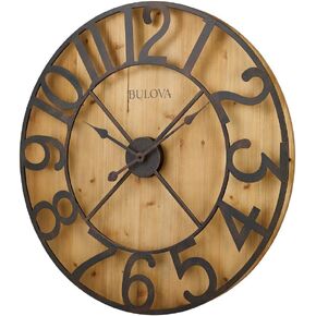 Bulova C4814 Silhouette Wall Clock, Brown