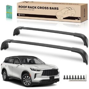 YHTAUTO Car Roof Rack Cross Bar Compatible with 2019-2023 Infiniti QX50 w/Flush Rails Fixed Point, 165 Lbs Aluminum Alloy Cargo Bar for Rooftop Tent Kayak Bike Luggage Snowboard Ski Board Canoe