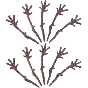 USHOBE Mini Antlers Embellishments 100pcs Plastic Deer Antlers DIY Cosplay Animals Horn Headband Fake Antler Shaped Tree Branch Snowman Hand Twigs Dry Branches Home Xmas Ornaments