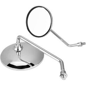 GOTOTOP 1 Pair Motorcycle Mirrors 8mm Right and Left Side Motorcycle Rear View Mirror Round Motorcycle Rearview Mirrors Vintage Design