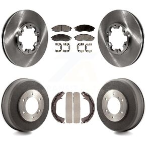 Transit Auto Front Rear Disc Brake Rotors Semi-Metallic Pads And Drum Kit Replacement For Nissan Xterra Frontier K8F-103332