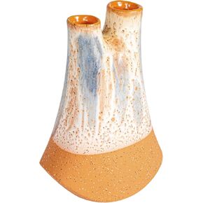 Bloomingville Chromatic Harmony Stoneware Vase with 2 Openings, Multicolor
