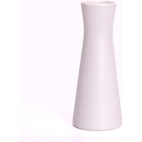7 Inch White Ceramic Vase, Modern Minimalism Style Small Flower Vase for Table Desk Shelf Office Living Room Bedroom Home Decor, Christmas Red Berry Stems, Centerpiece, Wedding, Party