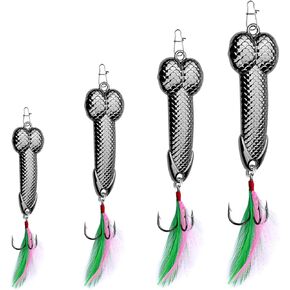 GaiRen 5 Pack Bass Fishing Lure, Fishing Gifts for Men Fishermen Women Trout Fishing Spoons Lures, Fishing Tackle for Freshwater and Saltwater Silver