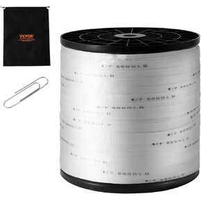 VEVOR Polyester Pull Tape, 1" x 2103' Mule Tape Flat Rope, 6000 lbf Tensile Capacity, Printed Webbing Cable Pulling Tape for Packaging, Gardening, Commercial Electrical, Conduit Work, White