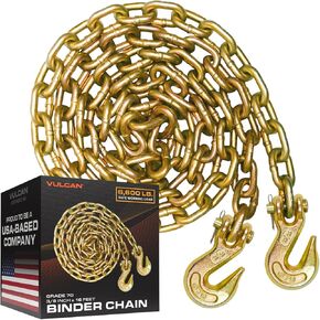 VULCAN Binder Chain with Clevis Grab Hooks - Grade 70-5/16 Inch x 20 Foot - 4,700 Pound Safe Working Load