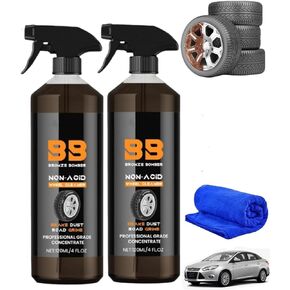 Bronze Bomber Wheel Cleaner, Bronze Bomber Non-Acid Wheel Cleaner, Strong Bronze Bomber Wheel Cleaner for Cleaning Wheels and Tires, Brake Bomber Automotive Wheel Cleaner (2 Pack)