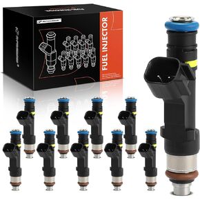 A-Premium Set of 10 Fuel Injectors Compatible with Ford F-450 Super Duty 2017-2019, F-53 Motorhome Chassis 2016-2019, F-550 Super Duty 2017-2019, F-59 Commercial Stripped Chassis, F-650, F-750, 6.8L