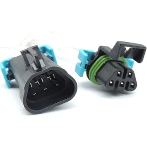 HiSport 1PACK 5 Pin Male And Female Sealed Headlight Assembly Connector Plug Pigtail Wire Wiring Harness Compatible with GM Pontiac G6