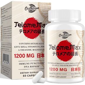 Telomere Lengthening Supplements, Antioxidant Supplement with Astragalus Extract, Vitamin D3, Telomere Support Capsules for Cellular, DNA, and Immune - 60 Capsules (1 Bottle)