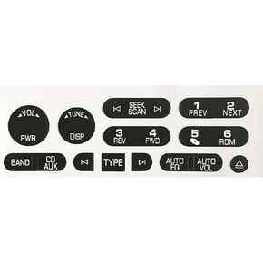 Radio Button Repair Stickers Fit for 2002-2006 Chevrolet Silverado GMC Sierra Tahoe Yukon 1500 2500 3500 Avalanche Z71 Duramax Vortec Dash Button Repair Decals