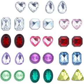 Bling Jewels Shoe Charms，Sparkling Colorful Jewel Shoe Accessories for Clog Sandals，Decoration Pins for Bracelet Wristband，Women Party Shoe Charm