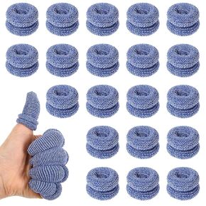 20 PCS Finger Bandages, Roll Cotton Tubular Gauze Finger Cots Elastic Finger Gloves Finger Tips Bandage Breathable Finger Protectors for Fingers Wounds Sprains Swelling (Blue)