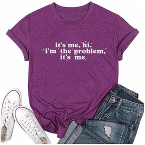 Womens It's Me Hi I'm The Problem It's Me Novelty Print T Shirts Casual Tees Tops