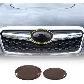 Smoked Rear and Front Emblems Trim Cover Fit for Subaru Forester 2013-2018, ABS Front Rear Logo Trim Cover, Front Hood Rear Trunk Emblem Decorative Accessories, 2PCS
