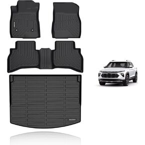 KELCSEECS All Weather Floor Mats & Cargo Liner(Only Cargo in Upper Deck Position) for 2021 2022 2023 2024 2025 Chevrolet Chevy Trailblazer(FWD) Car Mats Floor Liners Trunk Mat Trunk Liner Cargo Mat