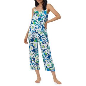 Trina Turk x BedHead Pajamas Womens PJ Set, Soft Silk Cami Tank Crop Pant Lounge Set