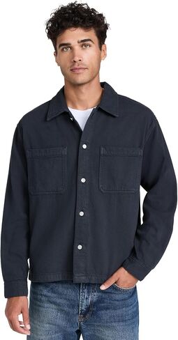 FRAME Men's Textured Terry Double Pocket Relaxed Shirt in Kuwait