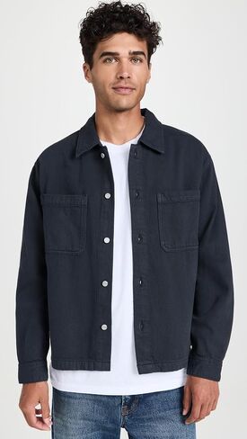 FRAME Men's Textured Terry Double Pocket Relaxed Shirt in Kuwait