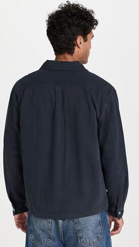 FRAME Men's Textured Terry Double Pocket Relaxed Shirt in Kuwait