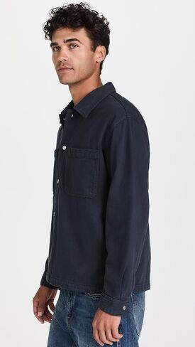 FRAME Men's Textured Terry Double Pocket Relaxed Shirt in Kuwait