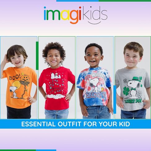 PEANUTS Halloween Christmas Valentines Day July 4th St. Patrick's Day T-Shirt Toddler to Big Kid Sizes (2T - 18-20) in Kuwait