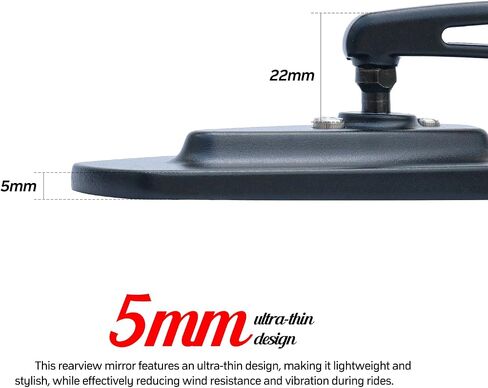 Motorcycle Bar End Mirrors, CNC Aluminum 7/8" Handlebar End Rear Side Mirrors, Round Anti Glare, Compatible with Most Motorcycle, Scooter, Moped, Ducati, Suzuki, Honda Grom, ATV in Saudi Arabia