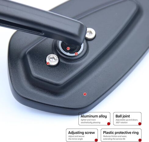 Motorcycle Bar End Mirrors, CNC Aluminum 7/8" Handlebar End Rear Side Mirrors, Round Anti Glare, Compatible with Most Motorcycle, Scooter, Moped, Ducati, Suzuki, Honda Grom, ATV in Saudi Arabia