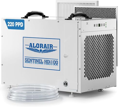 ALORAIR Sentinel HDi100 مزيل الرطوبة التجاري مع مضخة، 220 مكاييل مزيل الرطوبة للمنازل بأكملها لمساحات الزحف، والأقبية، حتى 2900 قدم مربع. قدم cETL in Kuwait