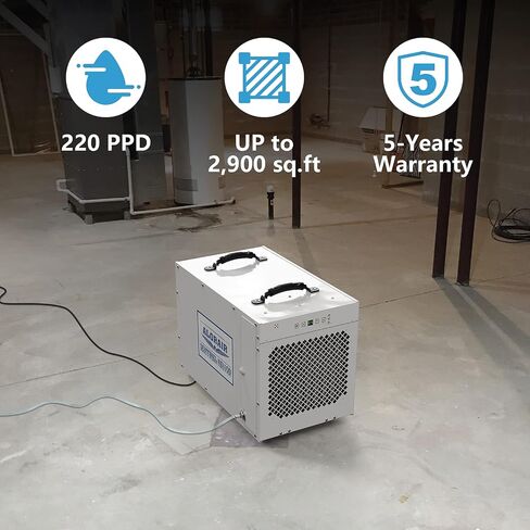 ALORAIR Sentinel HDi100 مزيل الرطوبة التجاري مع مضخة، 220 مكاييل مزيل الرطوبة للمنازل بأكملها لمساحات الزحف، والأقبية، حتى 2900 قدم مربع. قدم cETL in Kuwait