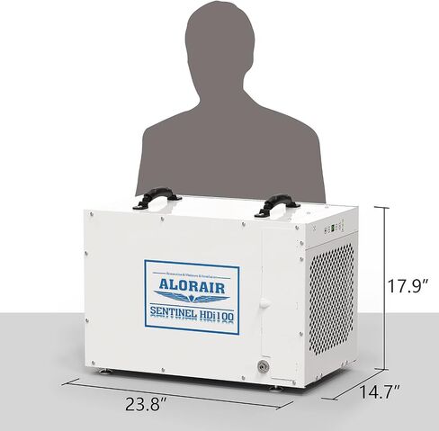 ALORAIR Sentinel HDi100 مزيل الرطوبة التجاري مع مضخة، 220 مكاييل مزيل الرطوبة للمنازل بأكملها لمساحات الزحف، والأقبية، حتى 2900 قدم مربع. قدم cETL in Kuwait