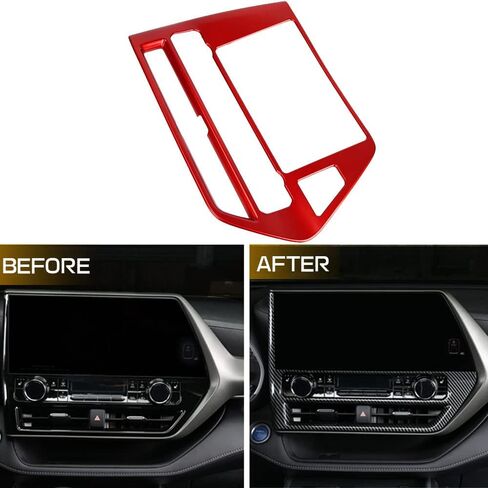 LEXLEY Carbon fiber Style Navigation Panel Screen Air Conditioning Vents Trim Interior Accessories Center Control Trim Cover For Toyota 2020-2025 Highlander XLE LE L XSE,Not Fit Limited Platinum in Kuwait