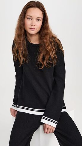 English Factory Women's Contrast Stripe Detail Knit Top in Saudi Arabia