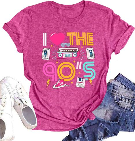 90s Shirt for Women Back to The 90's Shirt Vintage 1990s Theme Party Shirt Retro Casual Loose Tee Tops in Kuwait