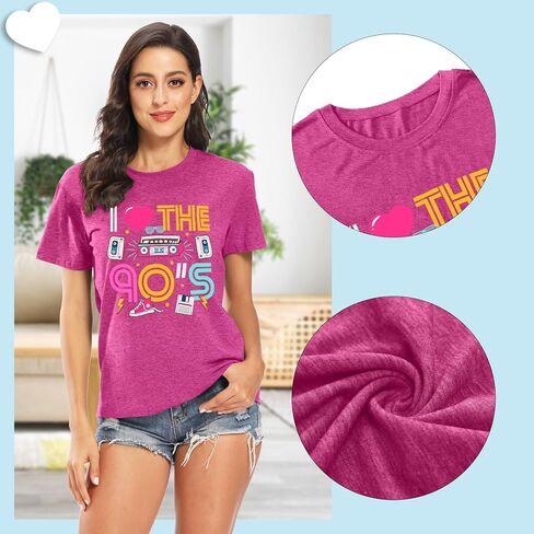 90s Shirt for Women Back to The 90's Shirt Vintage 1990s Theme Party Shirt Retro Casual Loose Tee Tops in Kuwait