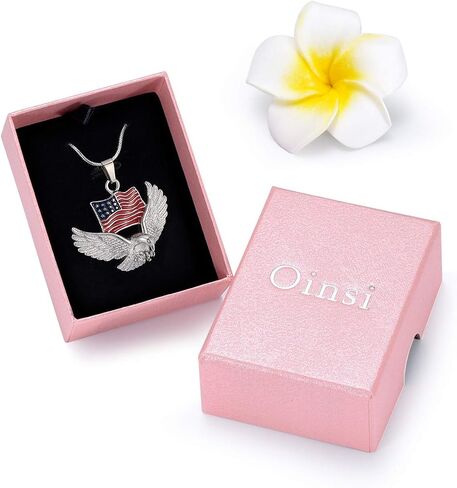 Cremation Jewelry For Ashes For Men The Stars and the Stripes With Eagle Memorial Urn Necklace Keepsake Pendant in Kuwait