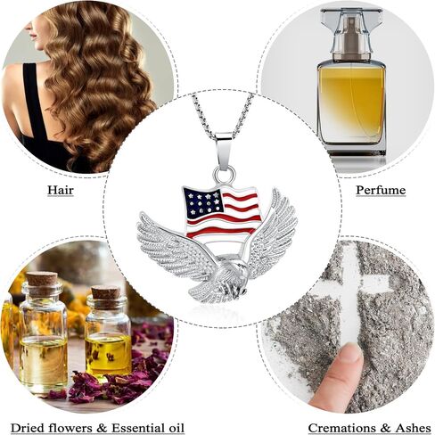 Cremation Jewelry For Ashes For Men The Stars and the Stripes With Eagle Memorial Urn Necklace Keepsake Pendant in Kuwait