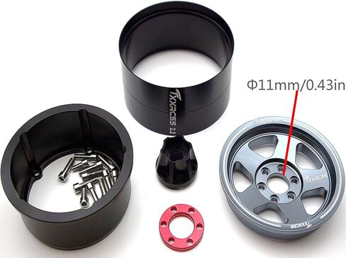 Adjustable 2 Offsets RC 2.2 Beadlock Wheels Rims Hub 1/10 Crawle Car Wheel Aluminum Upgrades for Gen8 Everest Gen 7 Pro / SCX10 Trx4m(4PC) (Black) in Kuwait