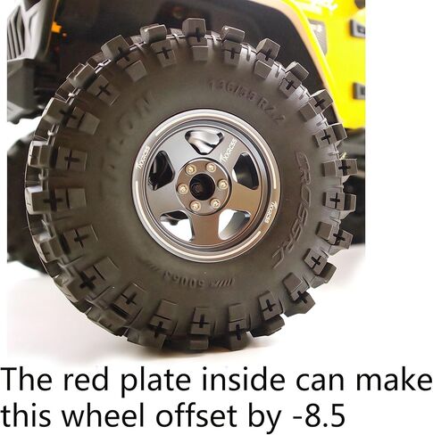 Adjustable 2 Offsets RC 2.2 Beadlock Wheels Rims Hub 1/10 Crawle Car Wheel Aluminum Upgrades for Gen8 Everest Gen 7 Pro / SCX10 Trx4m(4PC) (Black) in Kuwait